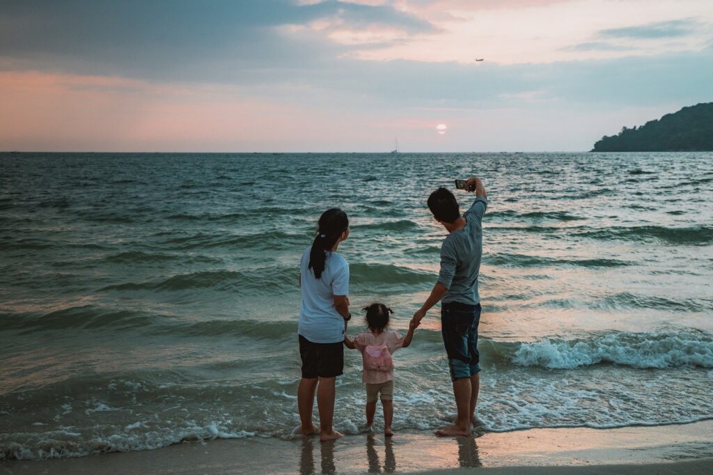 Familie am Strand